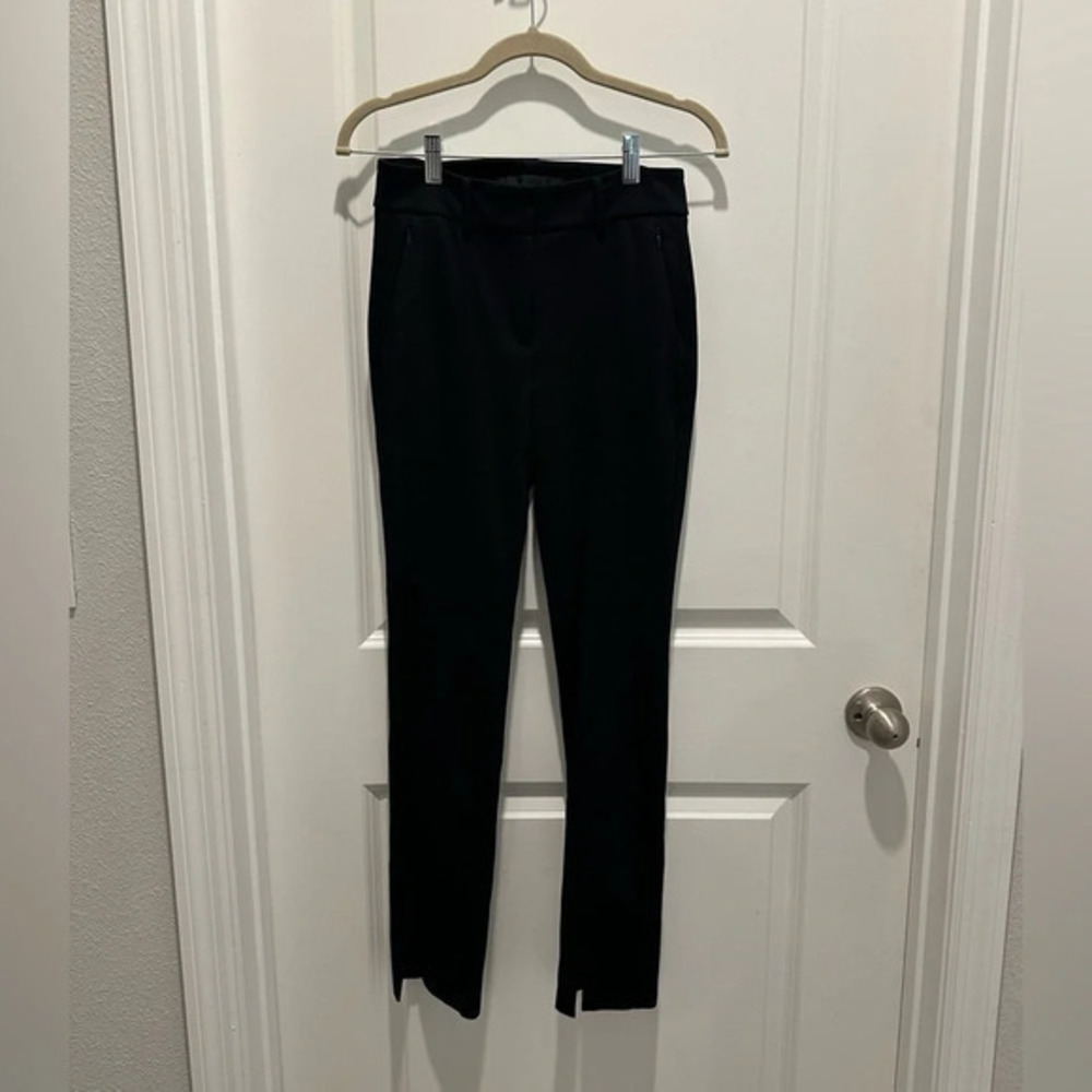WHBM BLACK SLACKS SLIM FIT 00 slit on the front of each leg
